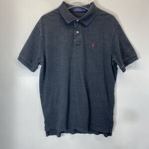 Polo Ralph Lauren Men’s XL Classic Fit Gray Pique Polo Shirt Maroon Pony